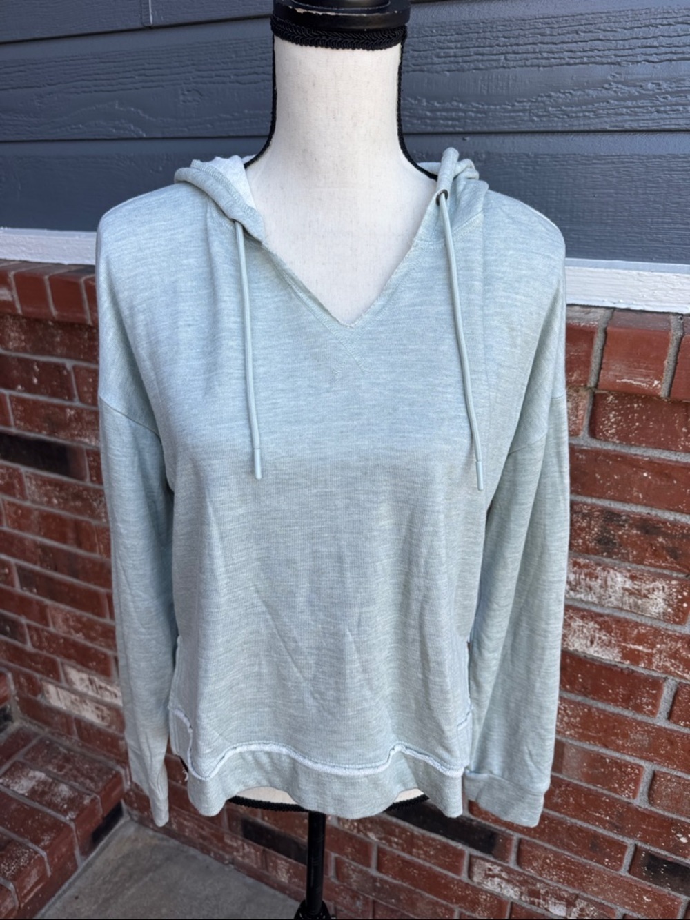 Balance Collection Iceburg Green Lightweight Hooded Sweatshirt M Yoga Lounge